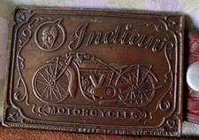 **INDIAN MOTORCYCLES** Brasstone Belt Buckle VINTAGE 1970's SCOUT CHIEF