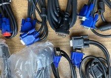 JOB LOT 7 x VGA Cable SVGA D-SUB 15 Pin Male To Male PC Monitor TV LCD Screen  