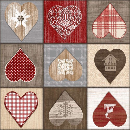 Christmas large red hearts - christmas,