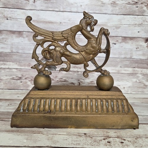 Antique 19c bronze griffin - bronze,