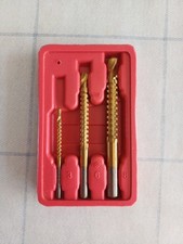 Rolson Twist Wood Drill Bit Set 3 Peices 8mm 6mm 3mm Titanium