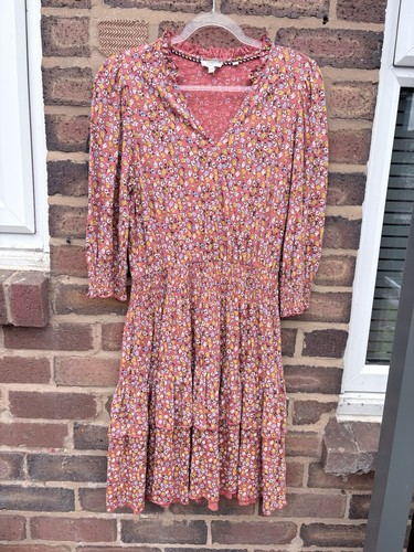 Fatface floral tiered - floral, midi