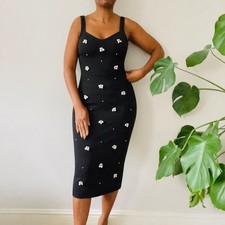 Zara Black Stretch Midi Dress