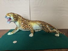 Vintage Giovanni Ronzan Italian Porcelain Leopard Figurine, 1970 17.5cm x 46.5cm