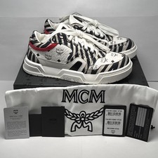 MCM Sneaker Zebra Logo Lowtop Sneakers Shoe MES ASMM41 WT038 Size 38