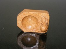 GREAT  RARE MOUSEMAN  ROBERT THOMPSON CARVED OAK PIN TRAY ( CRITTER )