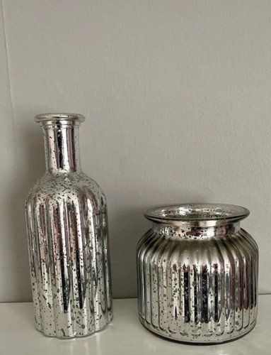 Set mercury glass silver - 2,