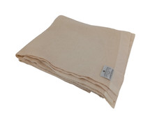 Vintage Early's Of Witney Taynton Wool Blanket Satin Ribbon Cream Butter 240x225