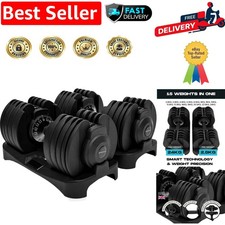Durable 24kg Adjustable Dumbbell Set - Effortless Weight Changes, Home Gym