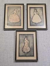 3 X Framed Printed Facsimile by Jennie Harbour Manola Elegida Démasquée