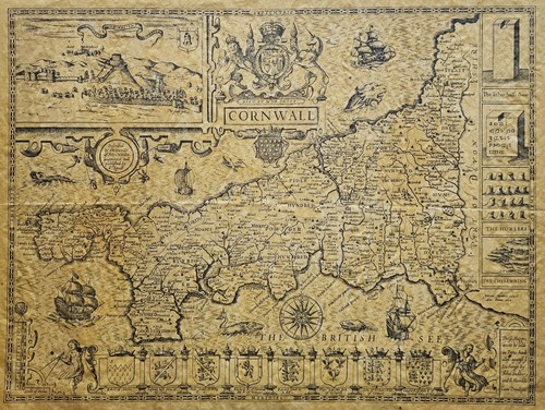 Cornwall vintage map print - cornwall,