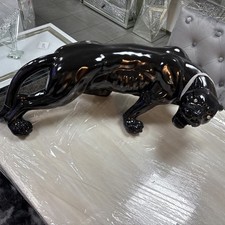 105cm Large Black Ornamental Panther With Sparkly Collar & Eyes 