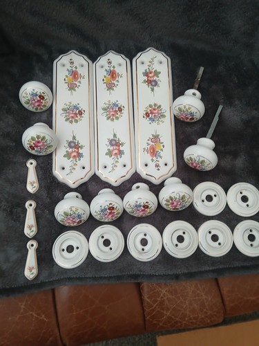 Vintage porcelain door - porcelain, knobs