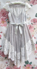 MONSOON Lilac Grey Lace Embellished Bridesmaid Party Occasion Dress 10-11 £60
