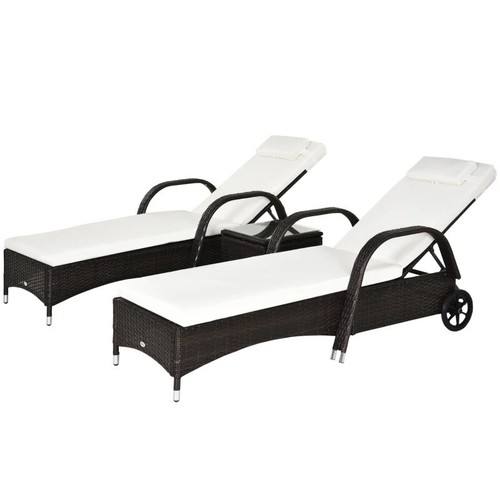 Rattan sun loungers - garden, set