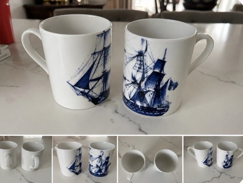 Set white blue ceramic - of, &