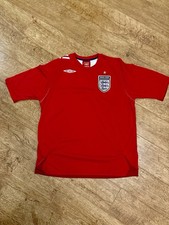 England FC 2006 2007 Away T-Shirt Red Umbro Kit | Mens Adult XL Football Top