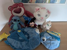 Disney Soft Plush Toys Bundle Marie Stitch Mickey Mouse Dory Lotso
