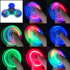 Crystal LED Light Fidget Spinner Glow in Dark Stress Relief Toy for Children UK