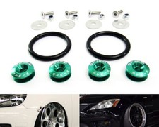 Green JDM Quick Release Bumper Fender Trunk Loop Ring Fastener Hatch Bolt On Kit