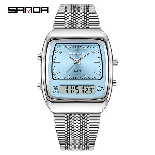 Sanda dual display men watch - display,
