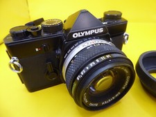 exc  Olympus OM-1n om1n OM1B BLACK  + Zuiko 50mm f/1.8 | NEW SEALS SERVICED