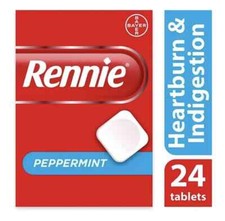 Rennie Peppermint fast & Effective Relief from Heartburn & Indigestion 24tablets