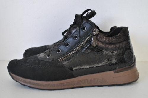 Black leather lace women - black,
