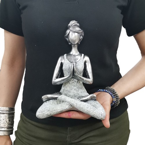 Yoga lady figure silver - yoga,