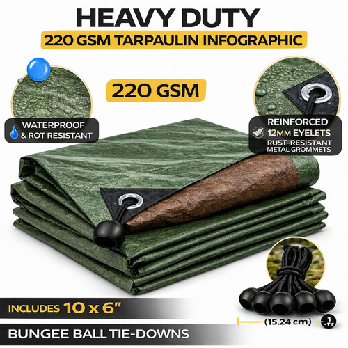 Heavy duty 220 gsm tarpaulin - gsm,