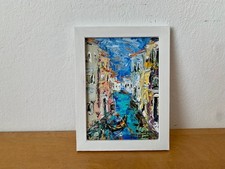 Venice Cityscape Oil Painting On Canvas Board Abstract Italy Gondola Landscape