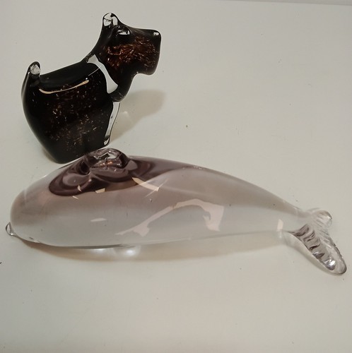 Wedgwood glass dolphin and - glass,