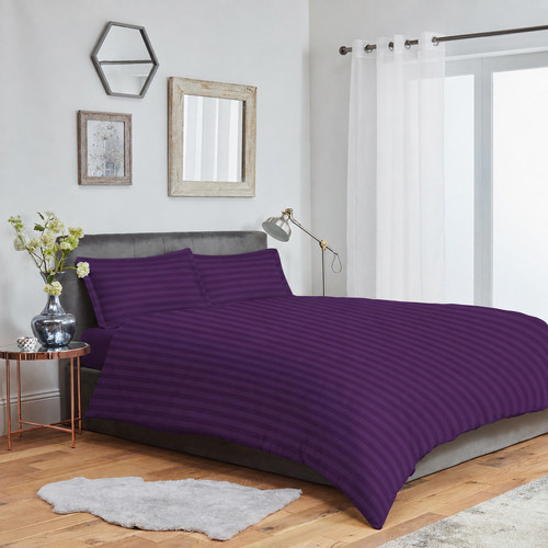 Luxury satin stripe - stripe, duvet
