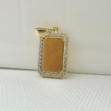 9ct Solid Gold Diamond Dog Tag