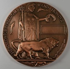 WW1 Bronze Death Plaque Dead