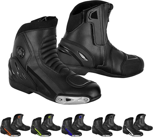 Mens motorbike leather boots - leather,