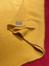 100% Wool Deep Yellow 'CAIRN ' Cellular Blanket 54" W x 88"L