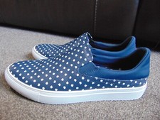 Ladies Mark Nason Aimee Blue Spotty Leather Slip On Sneakers Shoes Size UK 4.5