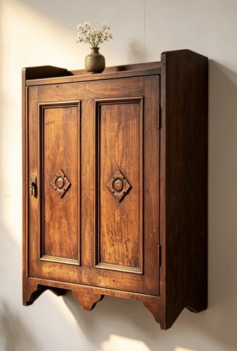 Small antique oak wall hanging - antique,