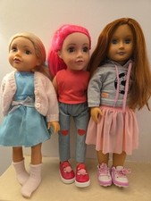 Design A Friend Dolls x3 Connie, Pink & Dark Red Haired DAFD With Outfits