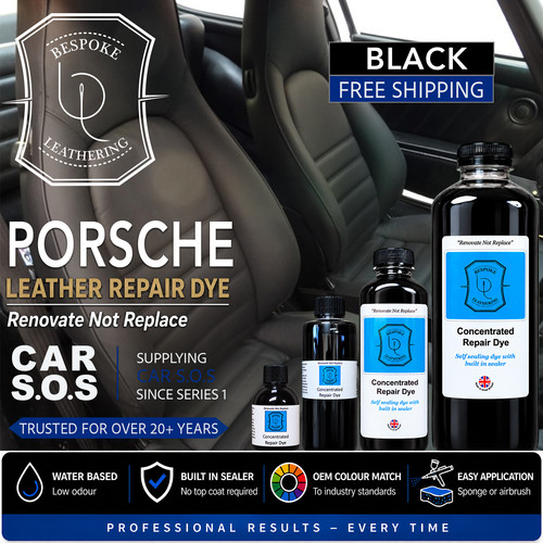 Porsche black leather - porsche, seat