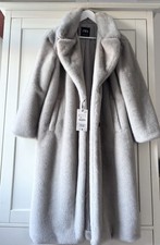 Zara Long Faux Fur Coat Lapel