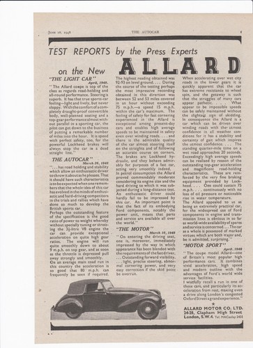 Allard light car original 1948 - light,