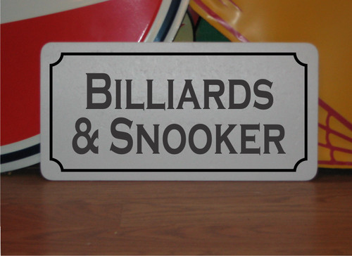 Billiards snooker metal sign - &,