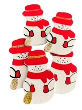 5 x Wooden Snowman, Cake or