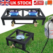 Double/Single Burner Propane LPG Gas Boiling Ring Outdoor Camping Stove Cooker