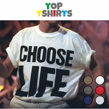 CHOOSE LIFE Tshirt Fancy Dress WHAM George Michael Regular Oversized Top