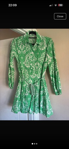 Zara green and white pattern - zara,