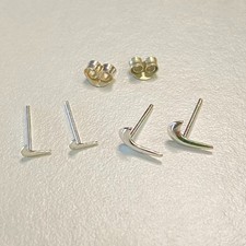 Nike Swoosh Silver Earrings Studs 925 Sterling Silver 2 Pairs Of Earrings.....