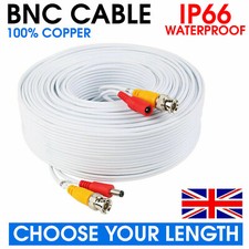 WHITE BNC LEAD CCTV SECURITY CAMERA DVR VIDEO CAMERA EXTENSION DC CABLE 5M -100M
